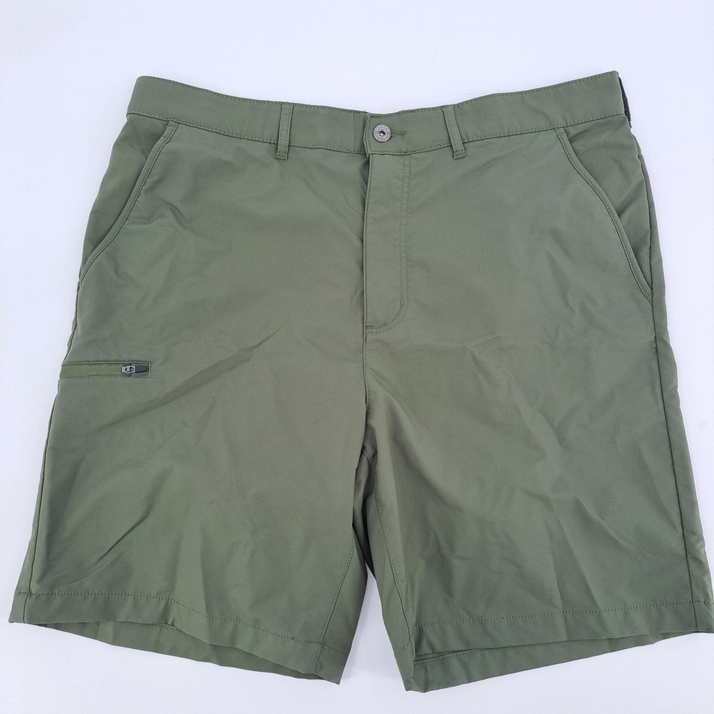 Gerry Outdoor Performance Shorts Mens 38 Polyester Olive Green Zipper Pockets